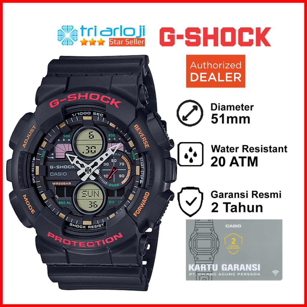 Casio G-Shock GA-140-1A4DR - Jam Tangan Pria GShock Digital GA-140-1A4 GA-140 GA140