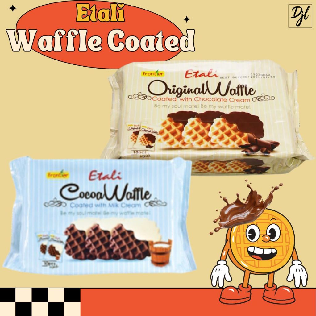 

Frontier Etali Waffle Coated 70g Wafel Lapis Krim isi 10 Pcs 1 Pak Snacks Cookies Food Import Dengan Varian Rasa Original Cocoa