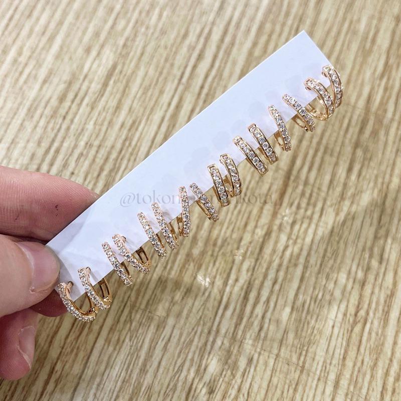 ANTING JEPIT MATA PUTIH EMAS ASLI 6K