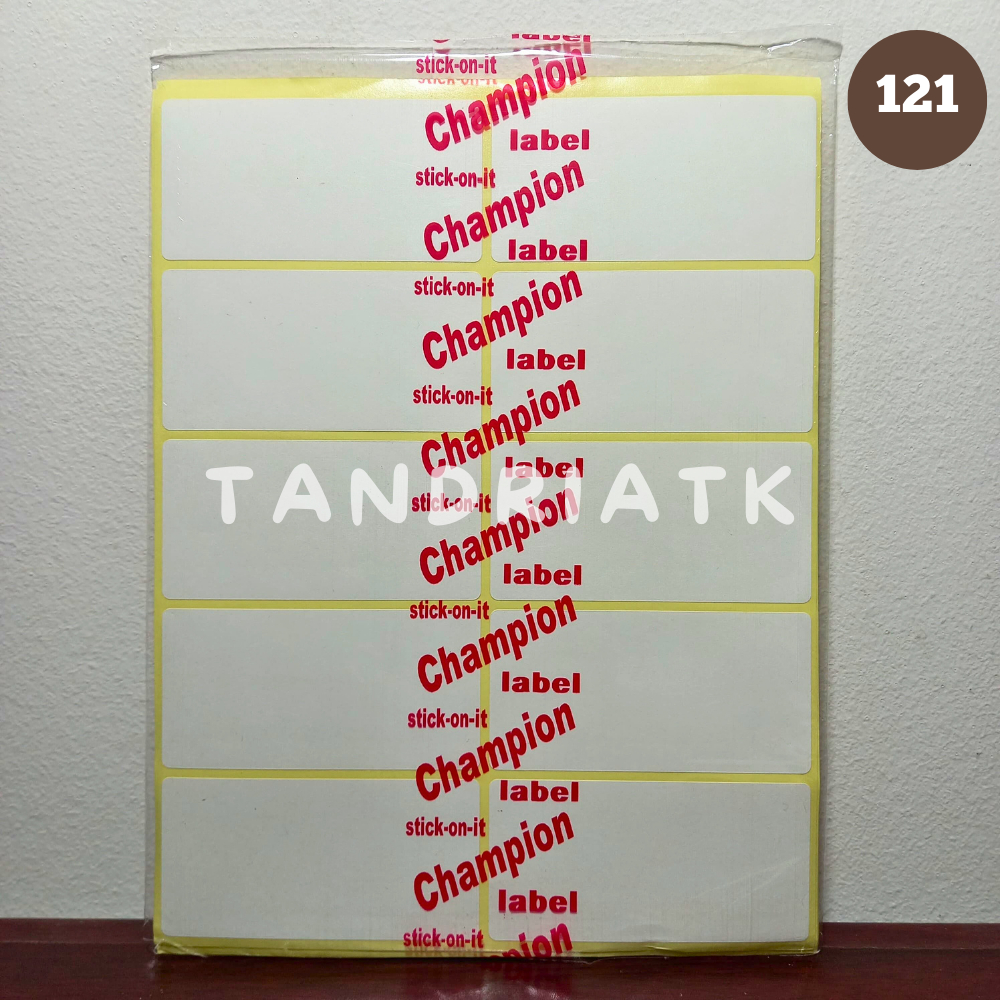 

[10 Lembar/ 1 Pak] Sticker Label Polos 121 (3.8 x 7,5 cm) Champion