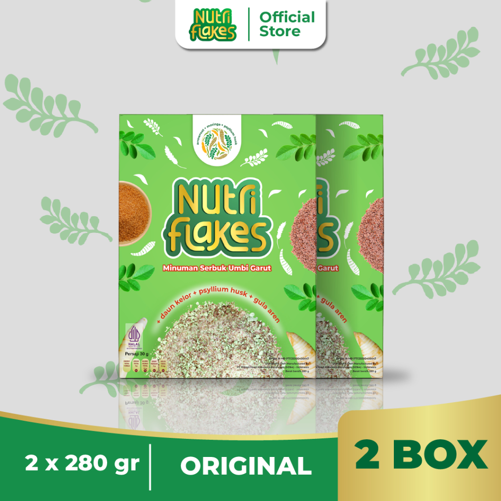

Nutriflakes Sereal Umbi Garut Solusi Asam lambung Original 2 Box