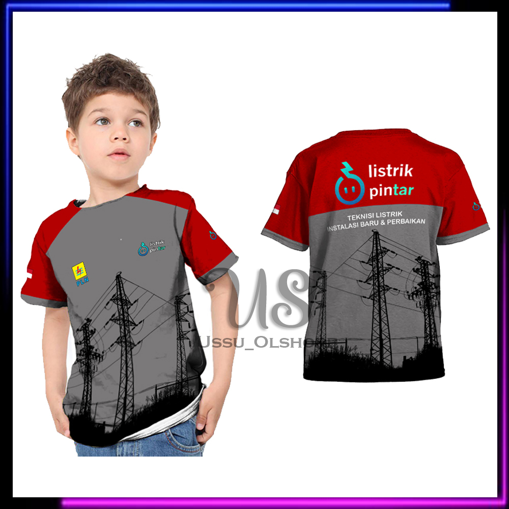 Kaos Pln Anak Baju Kaos Jersey Anak PLN LISTRIK PINTAR Fullprint