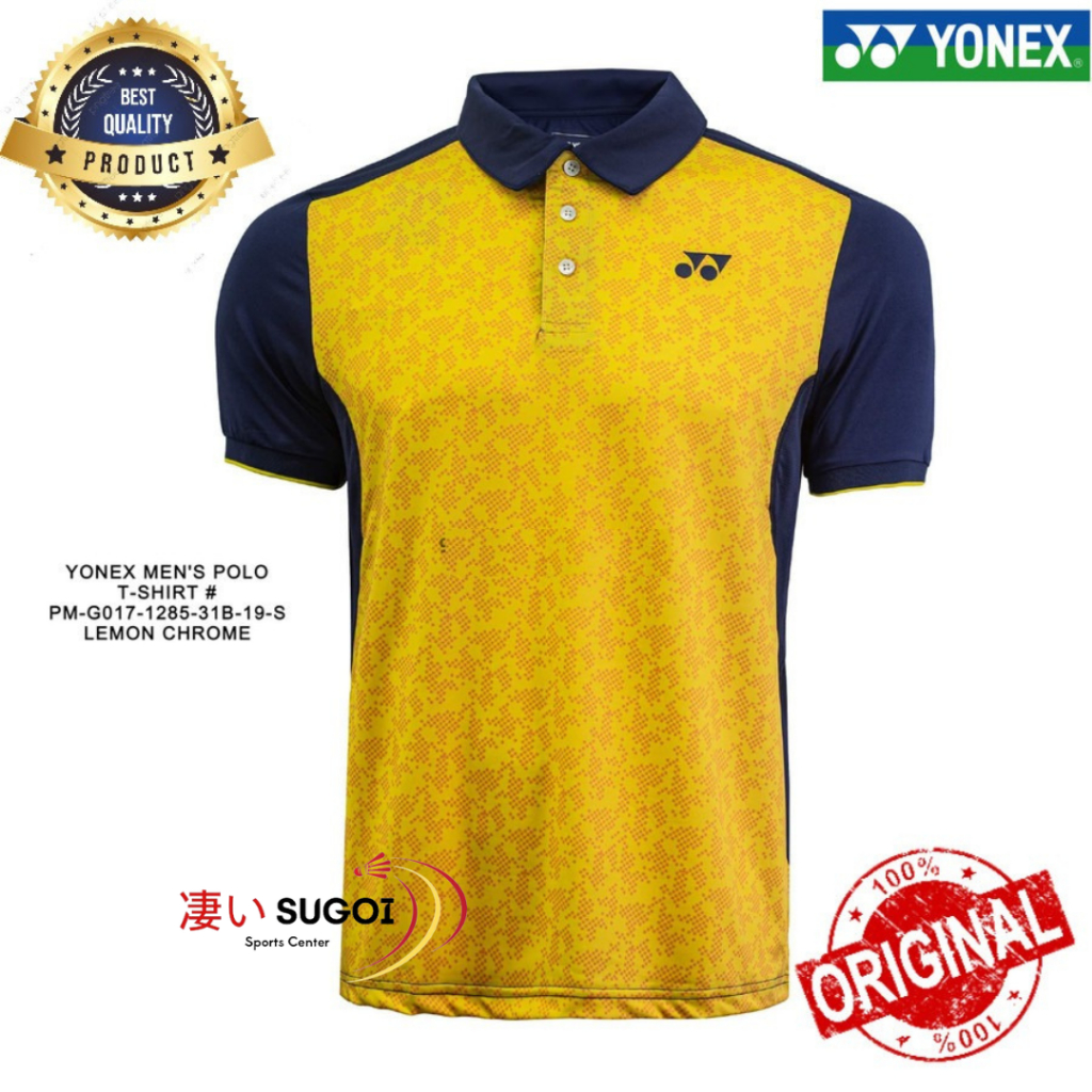 Kaos Badminton / Jersey Badminton YONEX / Baju Polo YONEX PM 1285 100% ORIGINAL Lemon Chrome