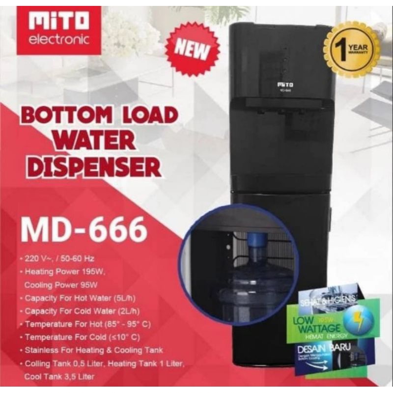 DISPENSER GALON BAWAH MITO MD 666 - MITO DISPENSER GALON BAWAH - DISPENSER AIR MITO MURAH - DISPENSE