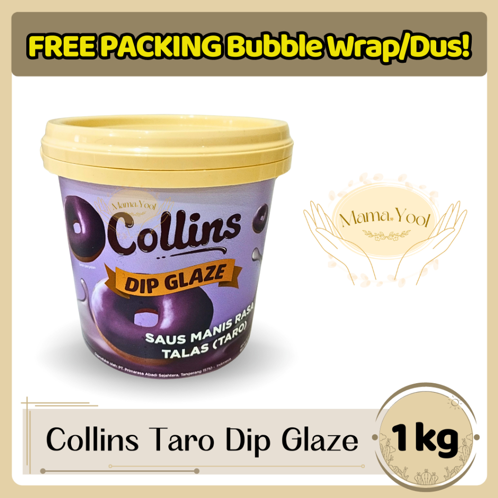 

MAMA.YOOL - Collins Taro Dip Glaze 1 kg FREE Bubble Wrap / Collins Selai Rasa Taro/Ubi Ungu/Talas