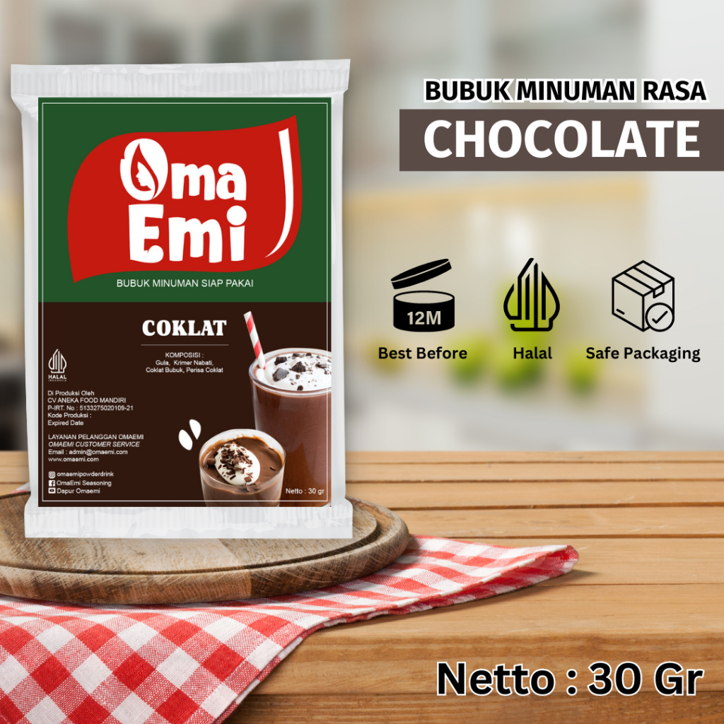

BUBUK MINUMAN PREMIUM RASA CHOCOLATE 30 GR | BPOM & HALAL