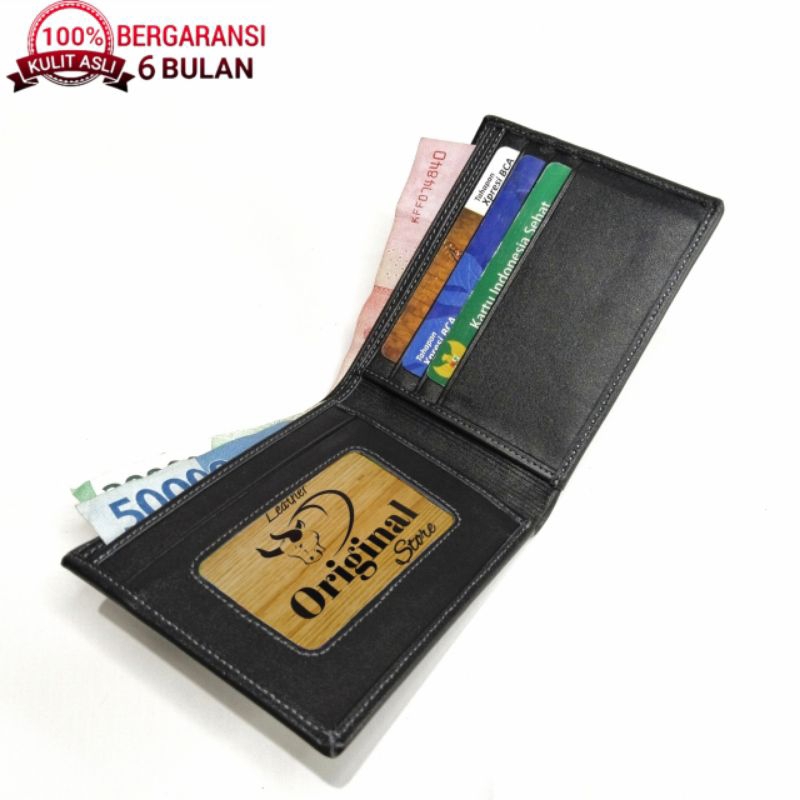 Dompet Kulit Pria 100% ORIGINAL / Dompet Pria Tipis Simpel Tanpa Slot Tengah