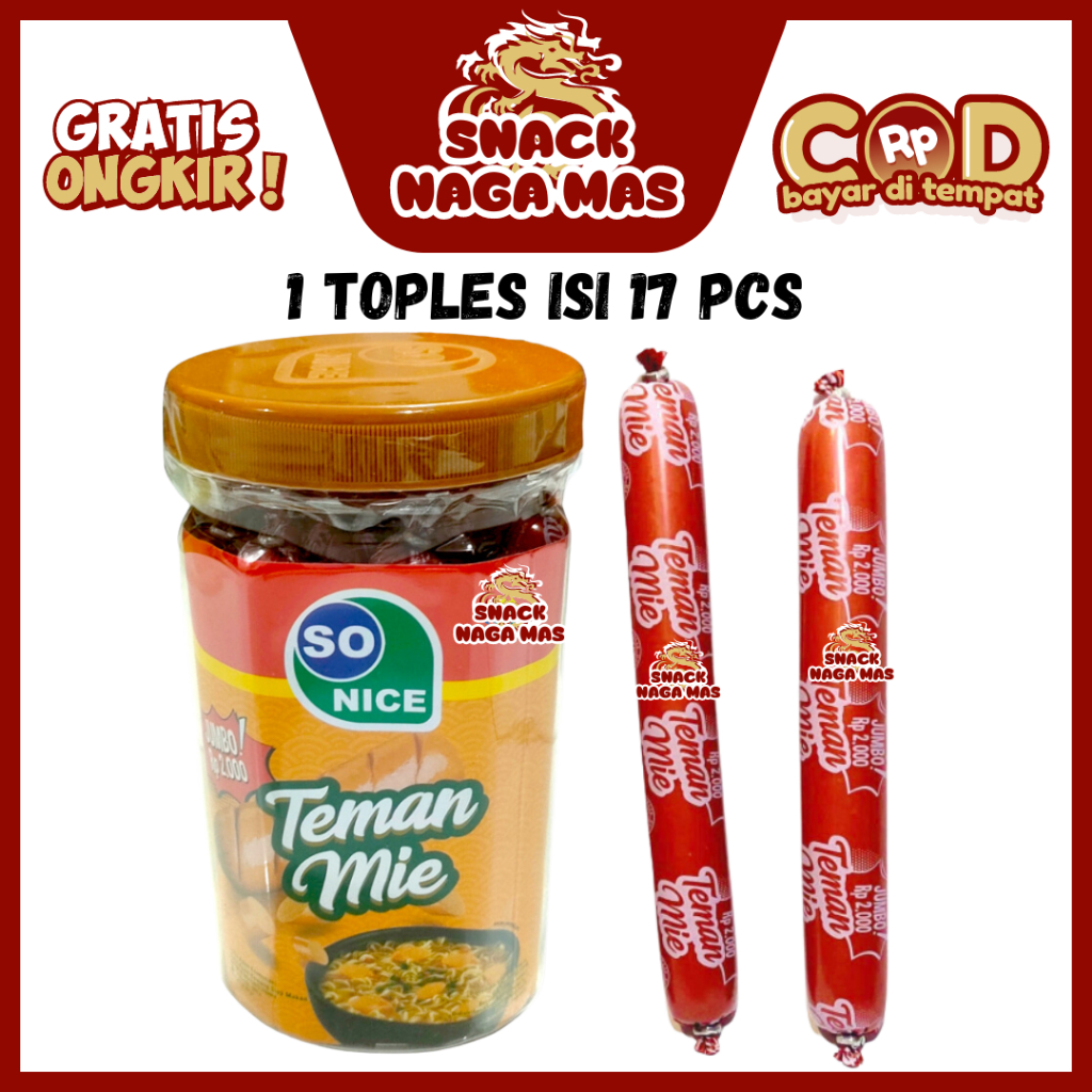 

SOSIS SO NICE TEMAN MIE JUMBO SIAP MAKAN TOPLES [1 TOPLPES ISI 17 PCS]