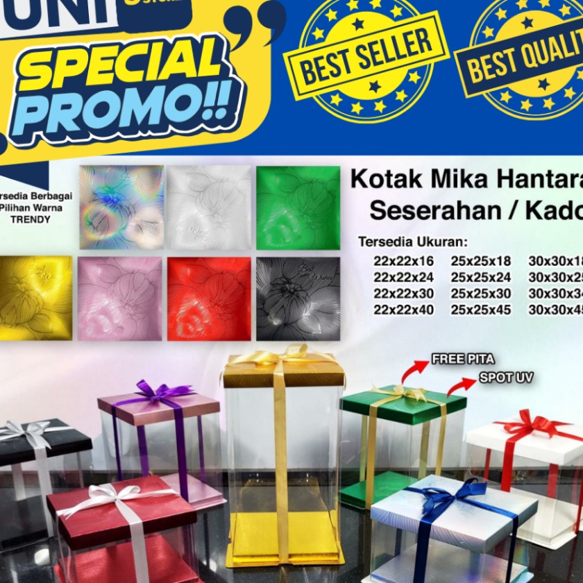 

KF7 Cake Box Mika Dus Kue Kotak Kue Transparant 3x3cm PET