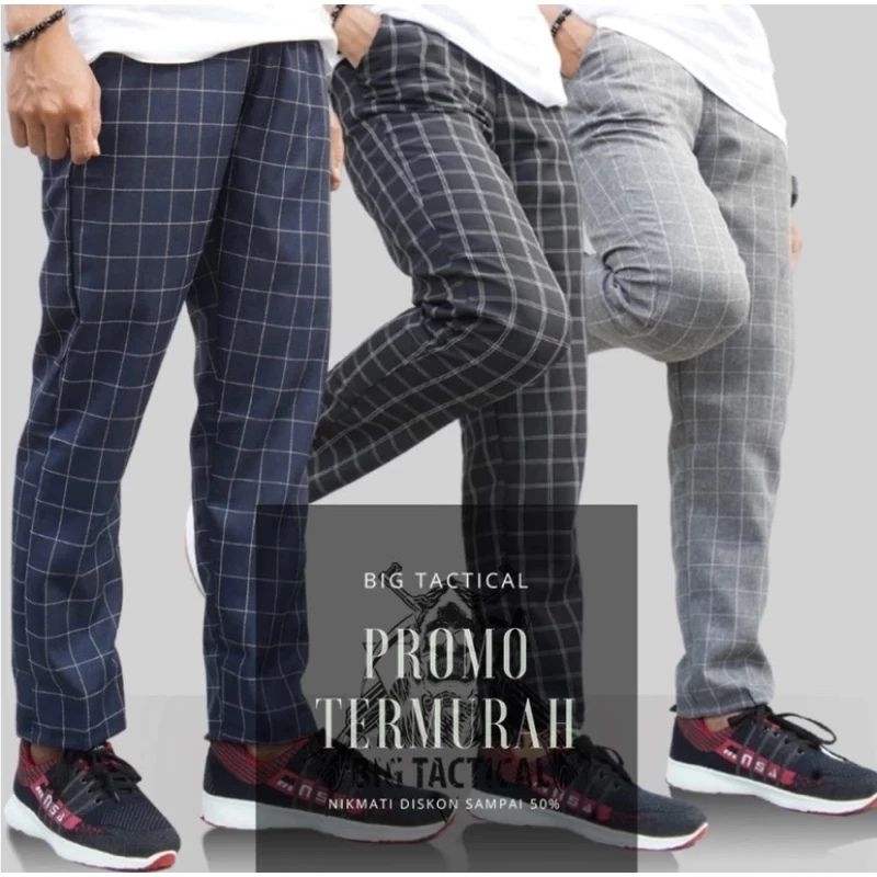 CELANA KEREN  YANG LAGI HIZT CELANA TARTAN PANJANG CELANA KOTAK-KOTAK KOREAN STYLE PRIA KOLOR