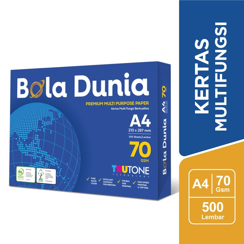 

BOLA DUNIA KERTAS HVS A4 F4 FOLIO 70GSM