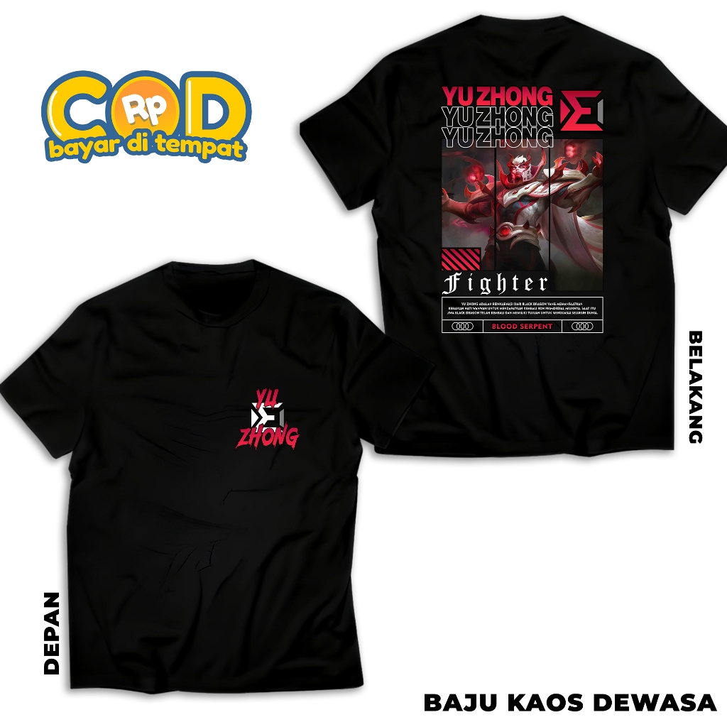 HOSINSHOP KAOS MOBILE LEGEND YU ZHONG - KAOS YU ZHONG BLOOD SERPENT - HERO FIGHTER - KAOS ML VIRAL -