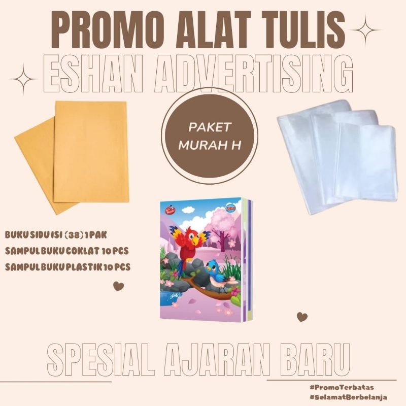

PAKET BUKU TULIS + SAMPUL ( PAKET H)