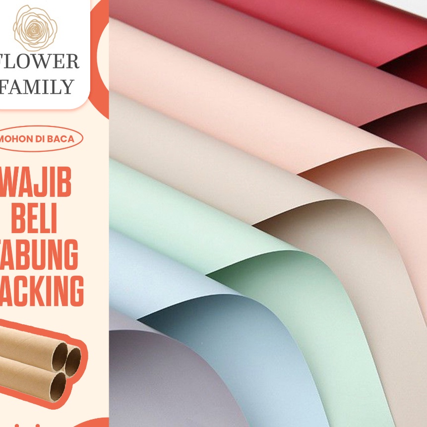 

FG2 Flower Family 2 LEMBAR Kertas Buket Bunga Polos Korea DOFF Flower Wrapping Paper Cellophane DOFF Waterproof Wrapping Paper Kertas Buket Bunga Wisuda Anniversary