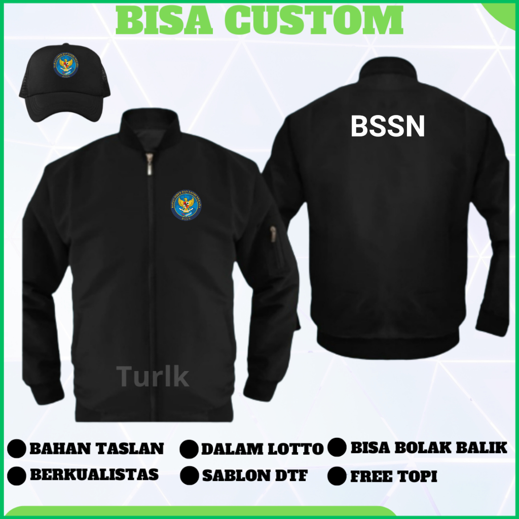 Jaket BSSN Jaket Badan Siber Dan Sandi Negara Bomber Custom