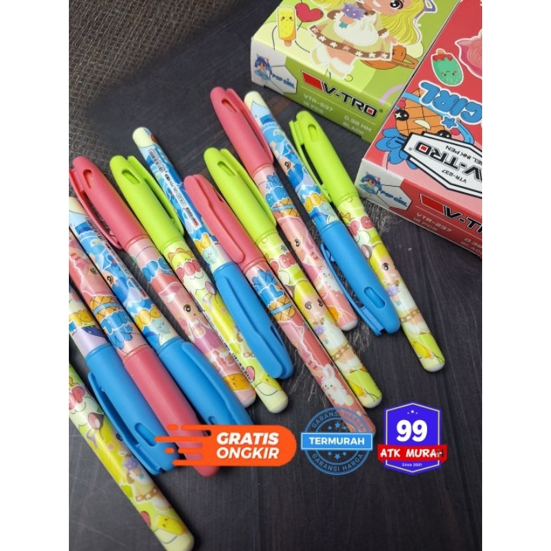 

V-tro Pulpen POP Girls /PULPEN GEL Vtro/Pulpen Gel 0,38/Bolpoint/Pena/Pulpen Basah Murah