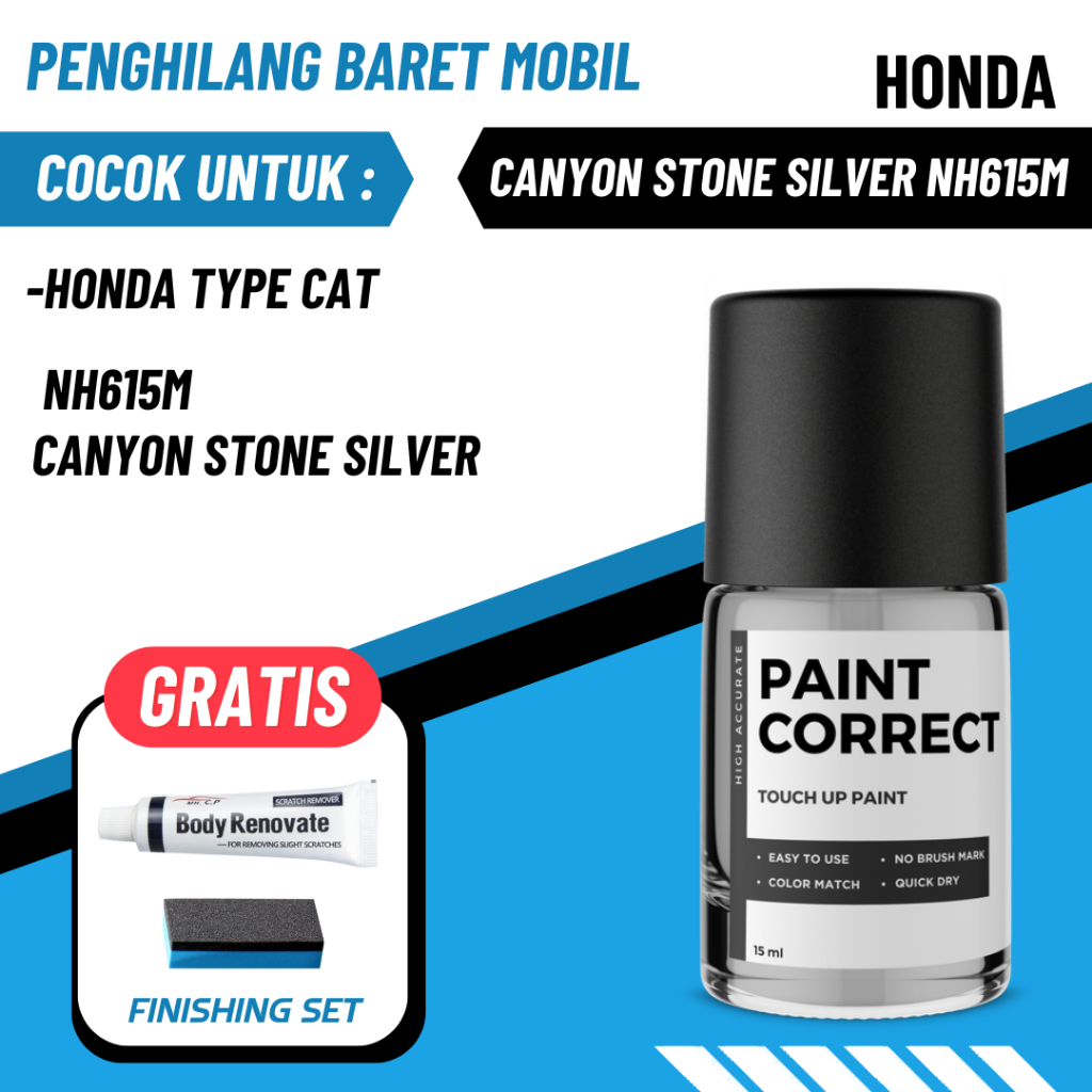 CAT OLES PENGHILANG BARET MOBIL HONDA CANYON STONE SILVER NH615M