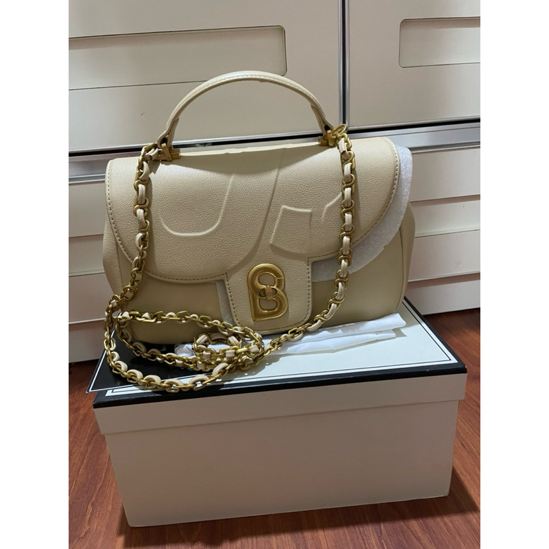 PRELOVED BUTTONSCARVES ALMA FLIP BAG MEDIUM -CREAM