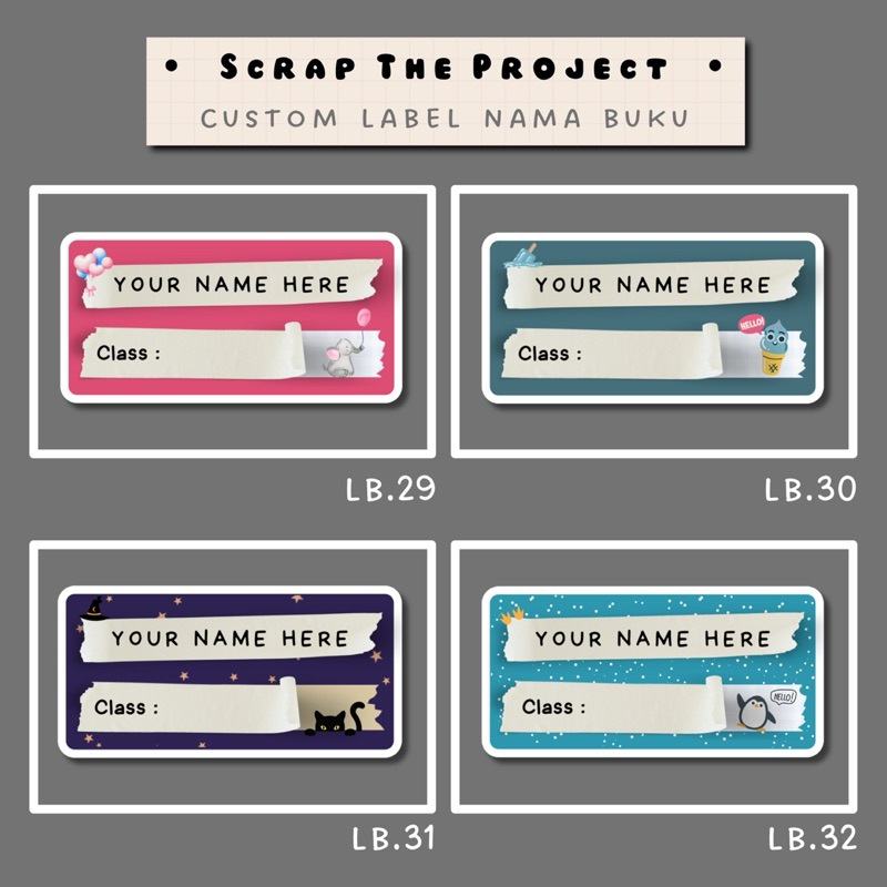 

STIKER LABEL NAMA BUKU / STICKER BOOK GIRL NAME CUSTOM 1PAX 20PCS / LB. 29-32