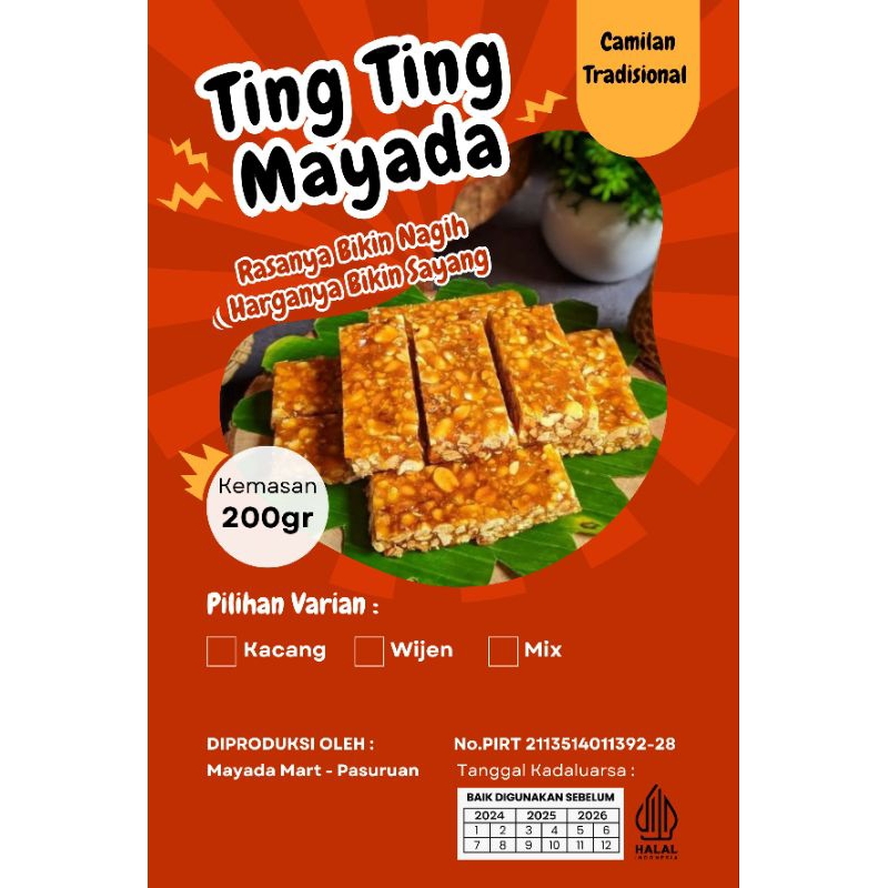 

Ting Ting Kacang Mayada Premium Cemilan Jadul Tradisional