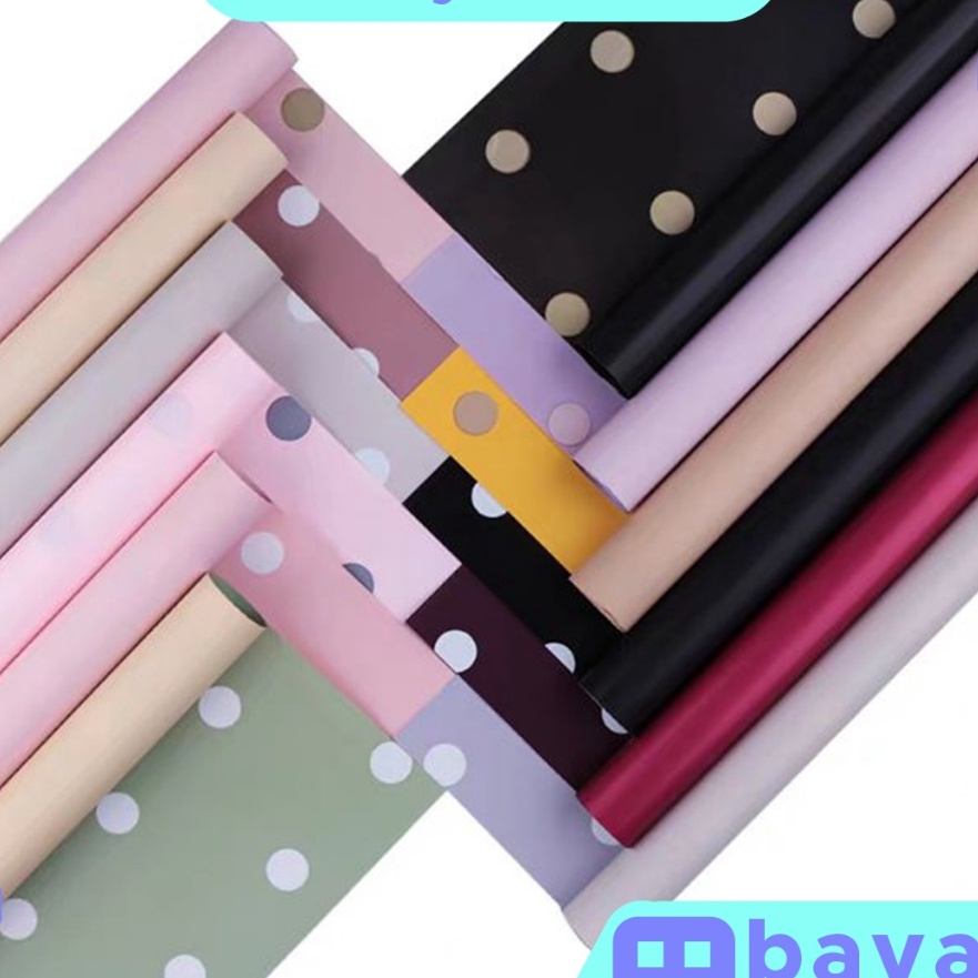 

Tawaran 2 LEMBAR Flower Wrapping Polkadot Cellophane Kertas Buket Bunga KB11