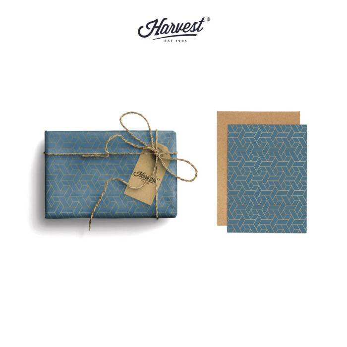 

RESTOK GAN Paket Kertas Kado Kartu Ucapan Harvest Wrap Kit Dream Blue