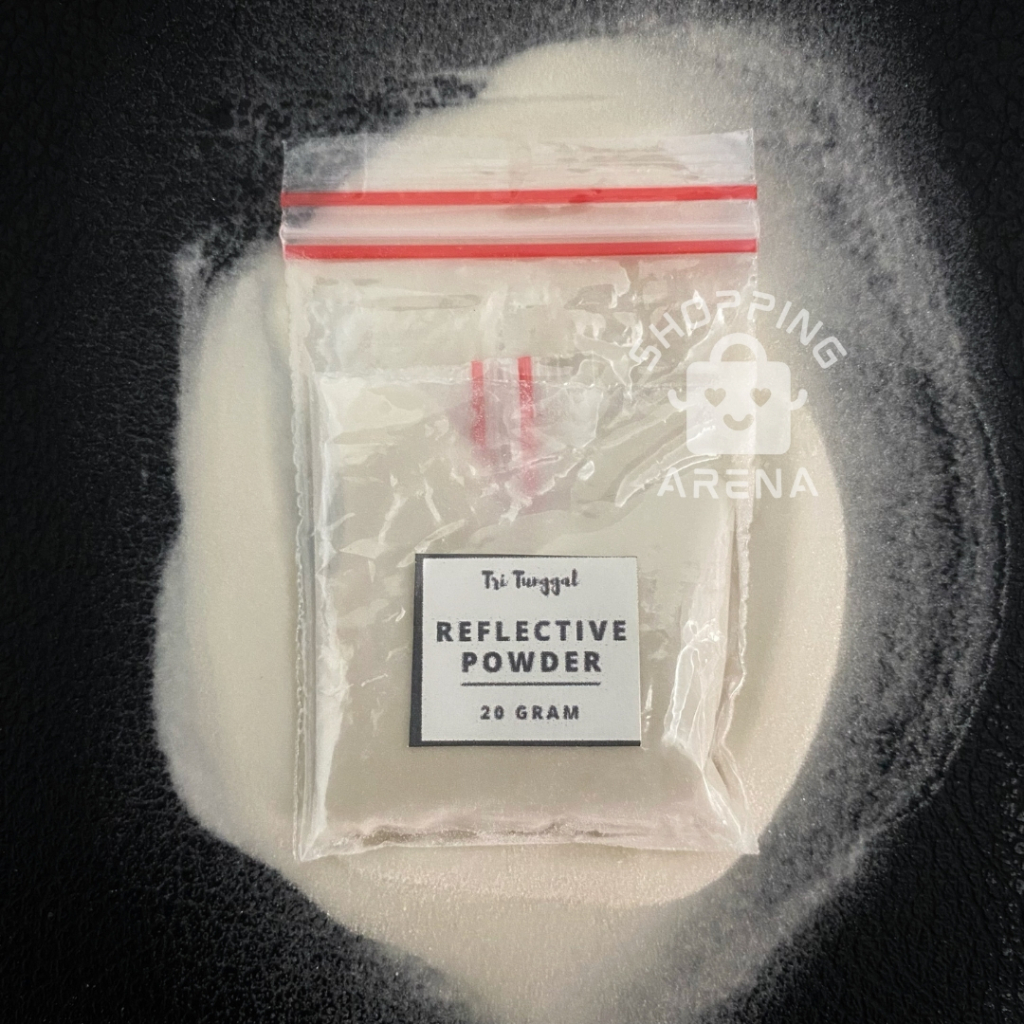 

Serbuk Reflective Powder White Kemasan 20gr Bubuk Reflektif Putih Pemantul Cahaya Pantulan Sinar Bahan Campuran Sablon Plastisol Resin Clear Tinta Glow Screen Kualitas Bagus Murah Termurah Halus Lembut Reflektive Kerajinan Tangan Shopping Arena Malang