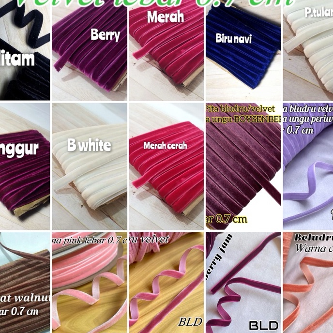 

Terbaik per rol 15 meter pita bludru lebar 7 cm