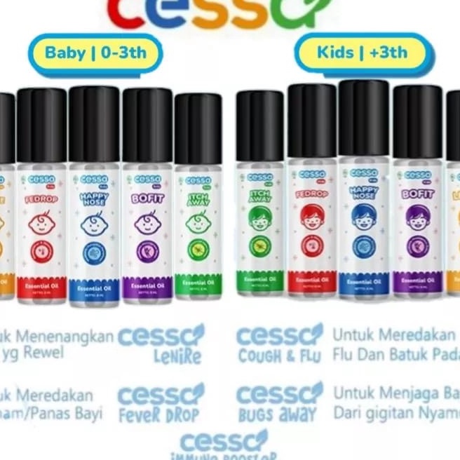 

HJ6 CESSA Baby Kids Natural Essential Oil 8ml Cessa Biru Cough N Flu Happy Nose Batuk Pilek Merah Fever Drop Fedrop