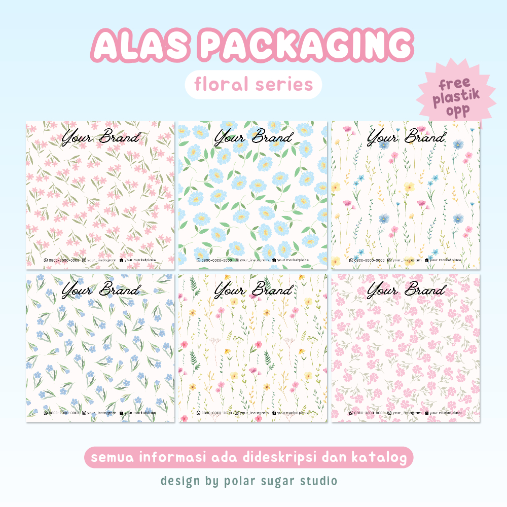 

[FLORAL] Alas Packing Gelang Cincin Gift Aesthetic - Kertas Packaging Free Plastik Opp