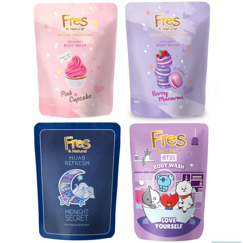 Fres & Natural body wash Midnight Secret cotton dream berry macaron pink cupcake bt21 love yourself