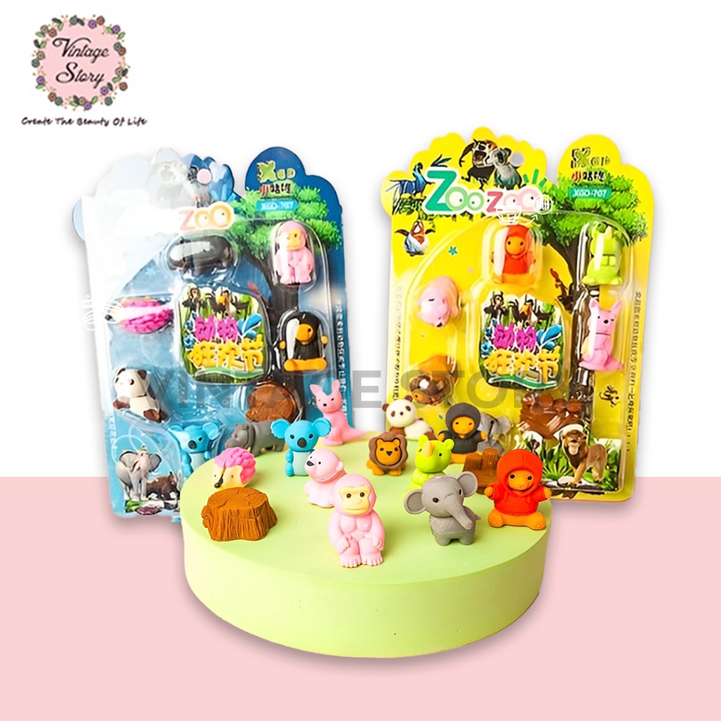 

Penghapus Bentuk Hewan Mini Zoo Atk Anak 1 Set Isi 6 Motif Hadiah Ulang Tahun