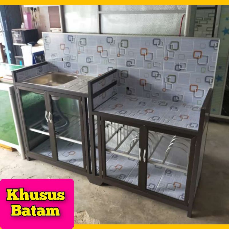Meja Dapur + washtafel/meja kompor/kitchen set/rak piring(KHUSUS BATAM)