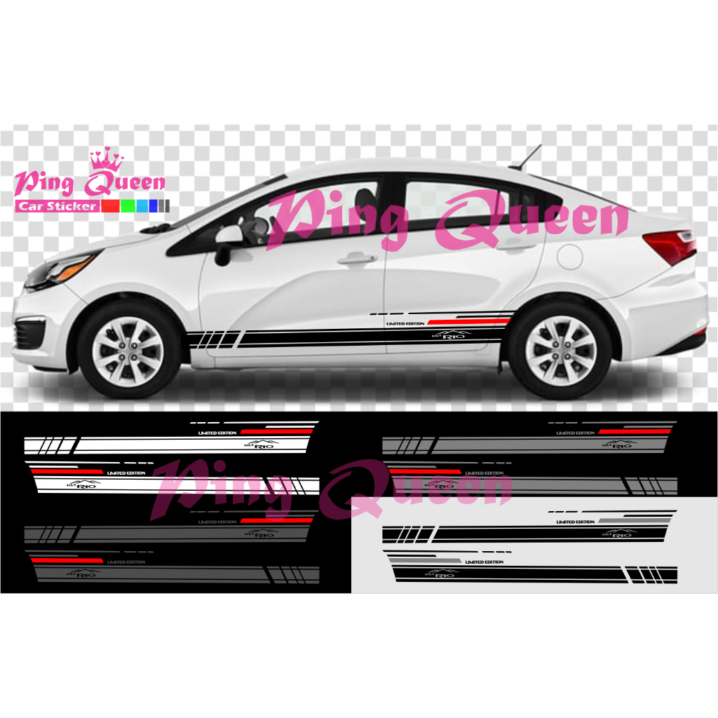 STICKER KIA RIO CUTTING STICKER BODY SAMPING MOBIL RIO