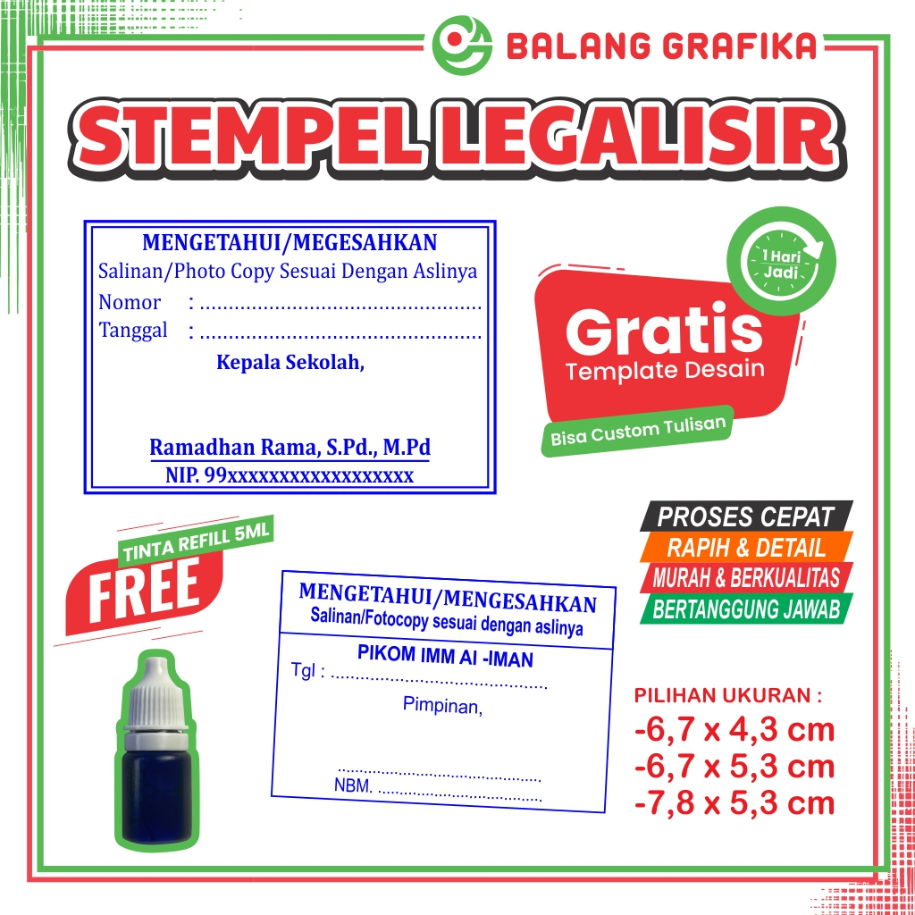 

Stempel Pengesahan Cetak Stampel Legalisir Sekolah