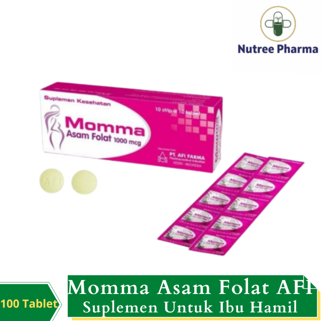 Momma Asam Folat 1000 mcg AFI | Suplemen Asam Folat / Folic Acid Untuk Ibu Hamil | Program Hamil