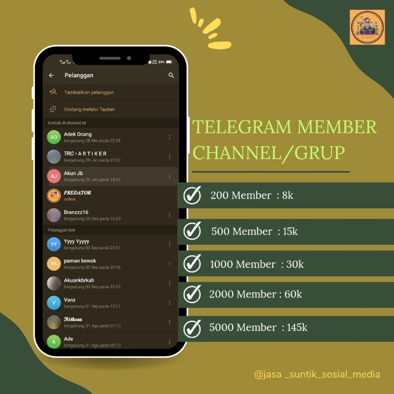 TELEGRAM MEMBER GRUP/CHANNEL