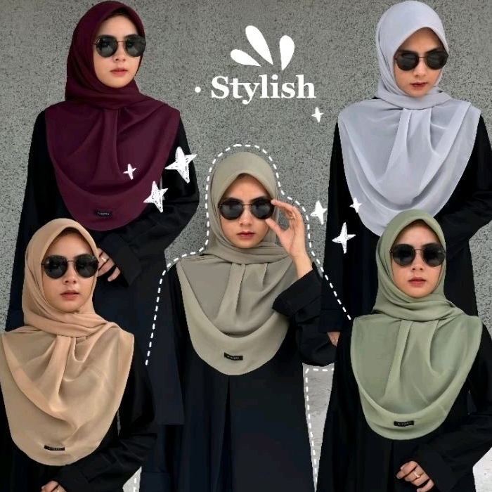 kerudung paris |hijab tegak di dahi |  hijab segi empat | Plain scarf | mutiara.hijab | 1pcs