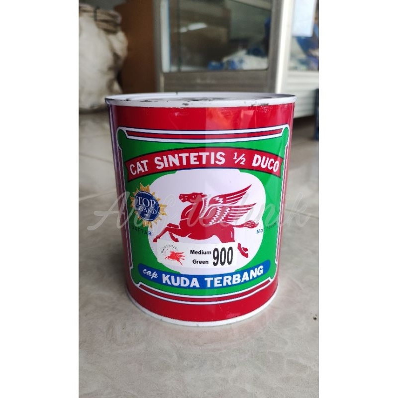 Cat Minyak Kuda Terbang 1kg MEDIUM GREEN 900 / Cat Sintesis 1/2 Duco Hijau Kayu & Besi