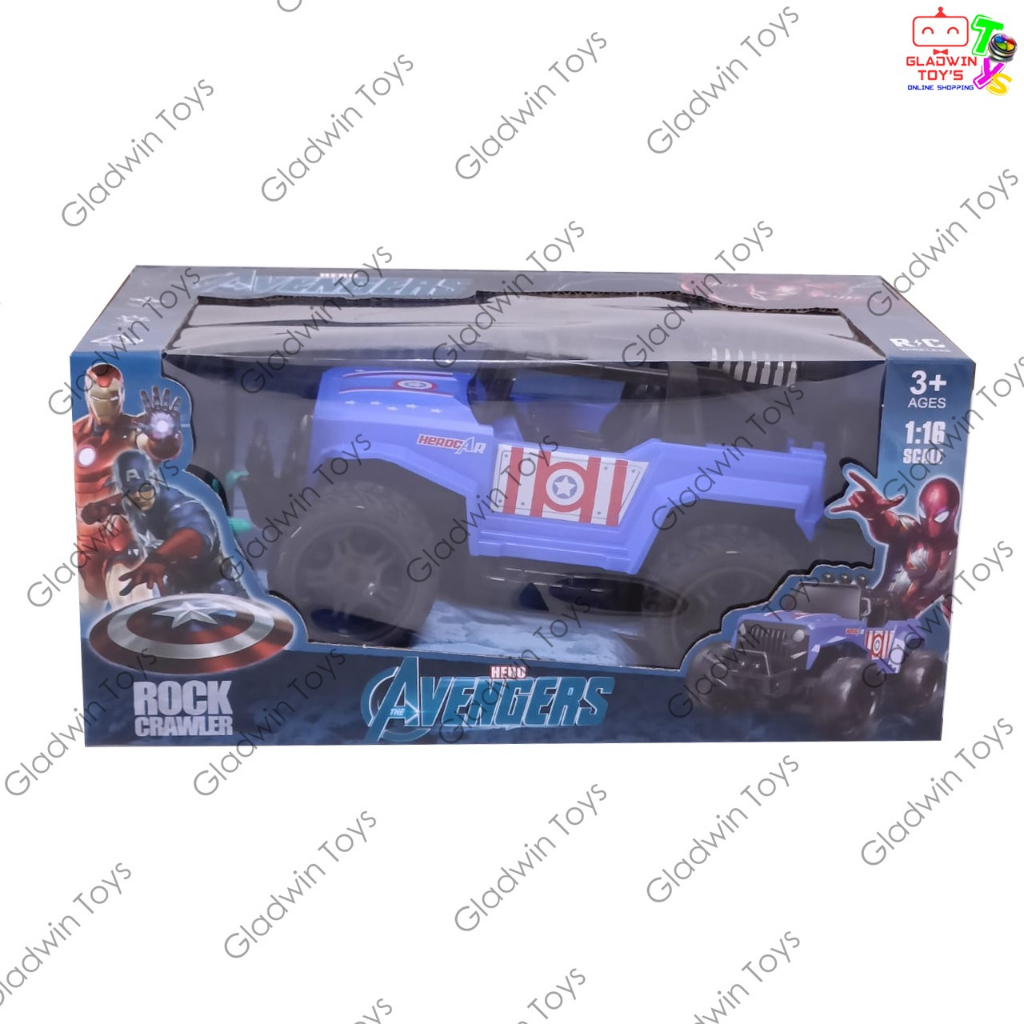 MOBIL REMOTE CONTROL JEEP BATMAN ASAP ROCK CRAWLER CAPTAIN AMERICA 1:16 CAS