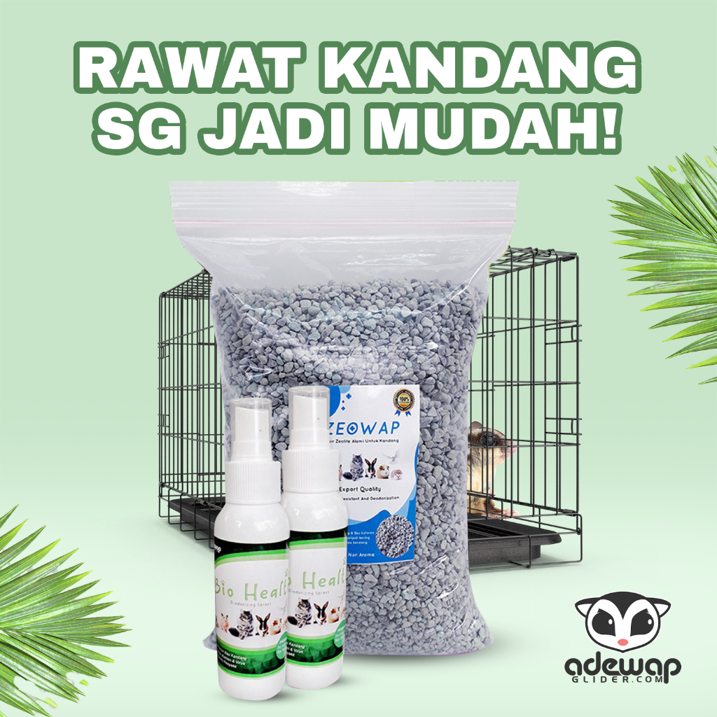 ADEWAP GLIDER Paket Hemat Perawatan Kebersihan Kandang Hewan Peliharaan Sugar Glider