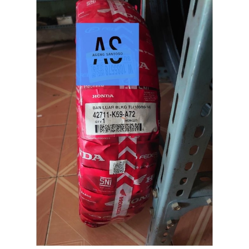 Ban Tubeless 100/80-14 AHM Federal