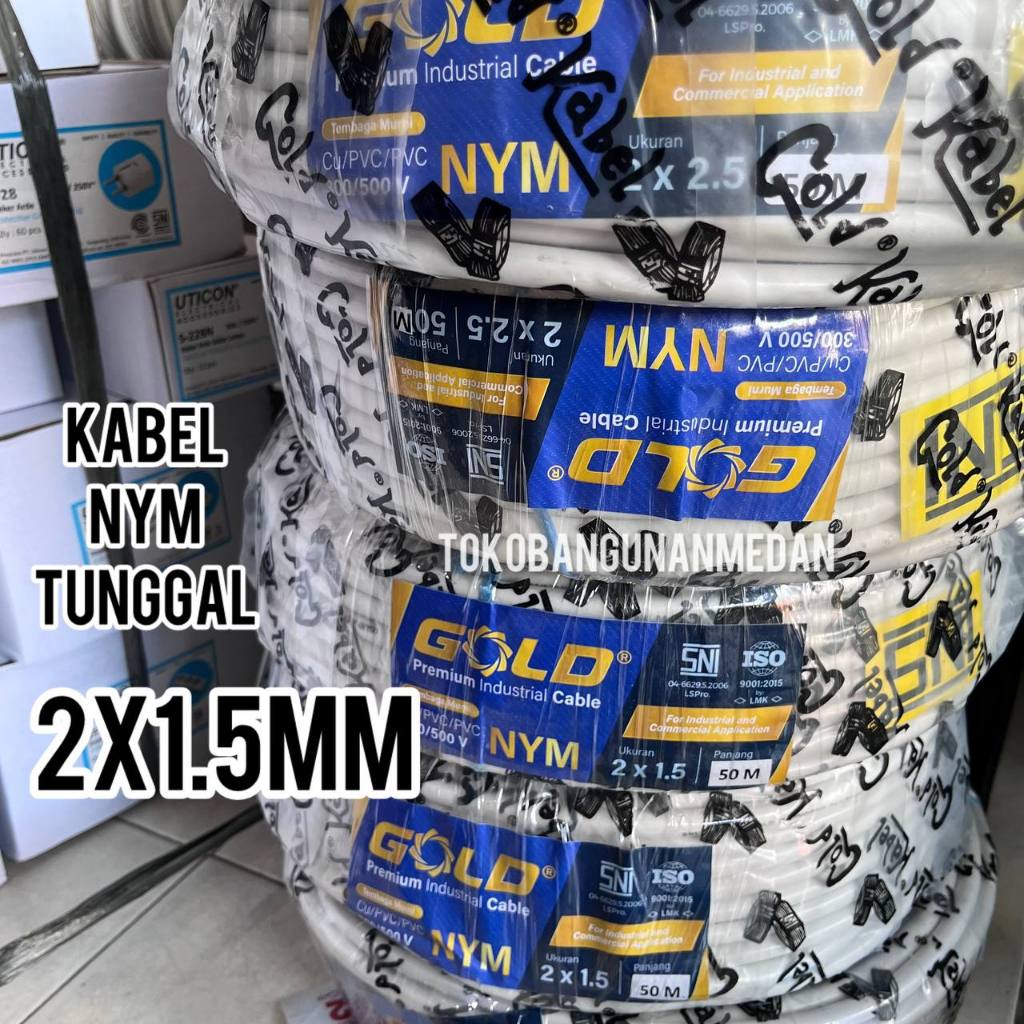Per meter - Kabel Listrik TUNGGAL NYM 2 x1.5 mm
