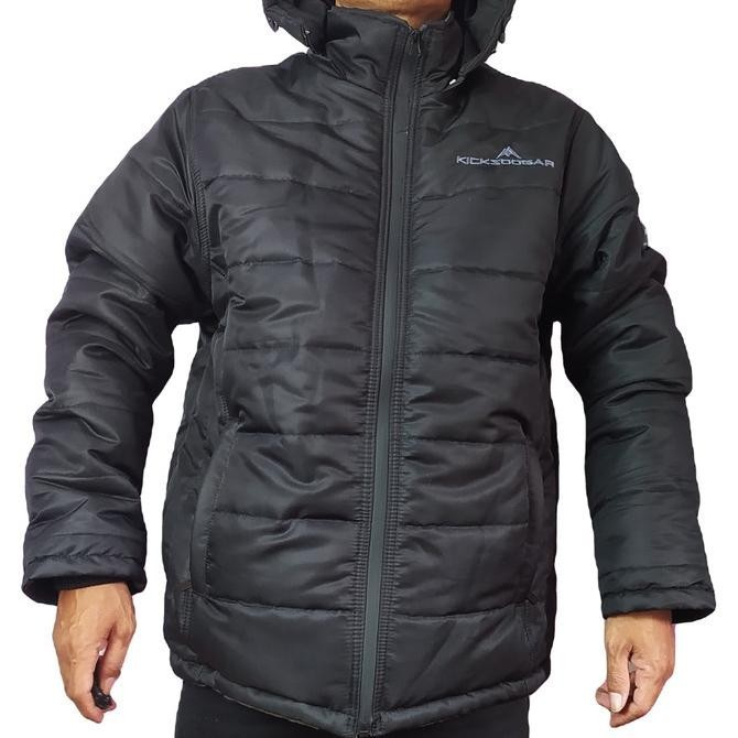 kickzoogar jaket pria winter musim dingin hitam