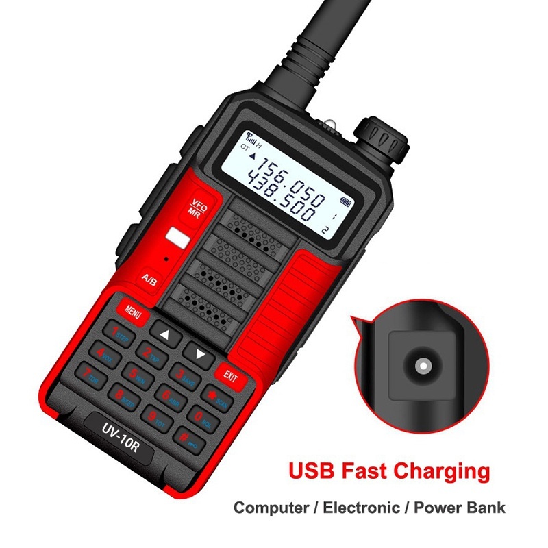 Handy Talkie UV 10R Baterai Awet 2800mAh Terbaru Bisa COD Upgrade ed Professional Walkie Talkie 60W 