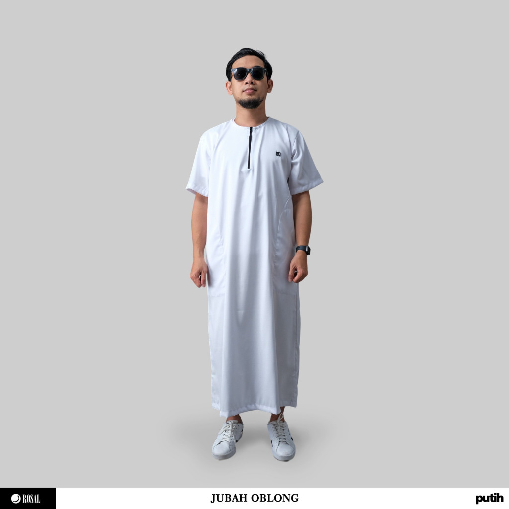 JUBAH OBLONG ROSAL Gamis Pria Lengan Pendek Tanpa Kerah By Rompi Shalat