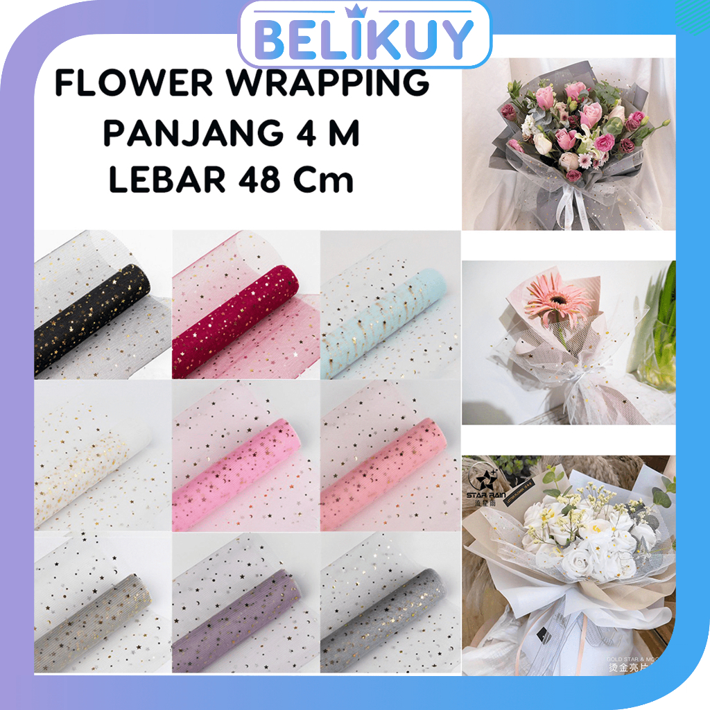 

Belikuy COD Flower Wrapping Paper Kertas Buket Jaring Roll Pembungkus Bunga Hand Bouquet KB47