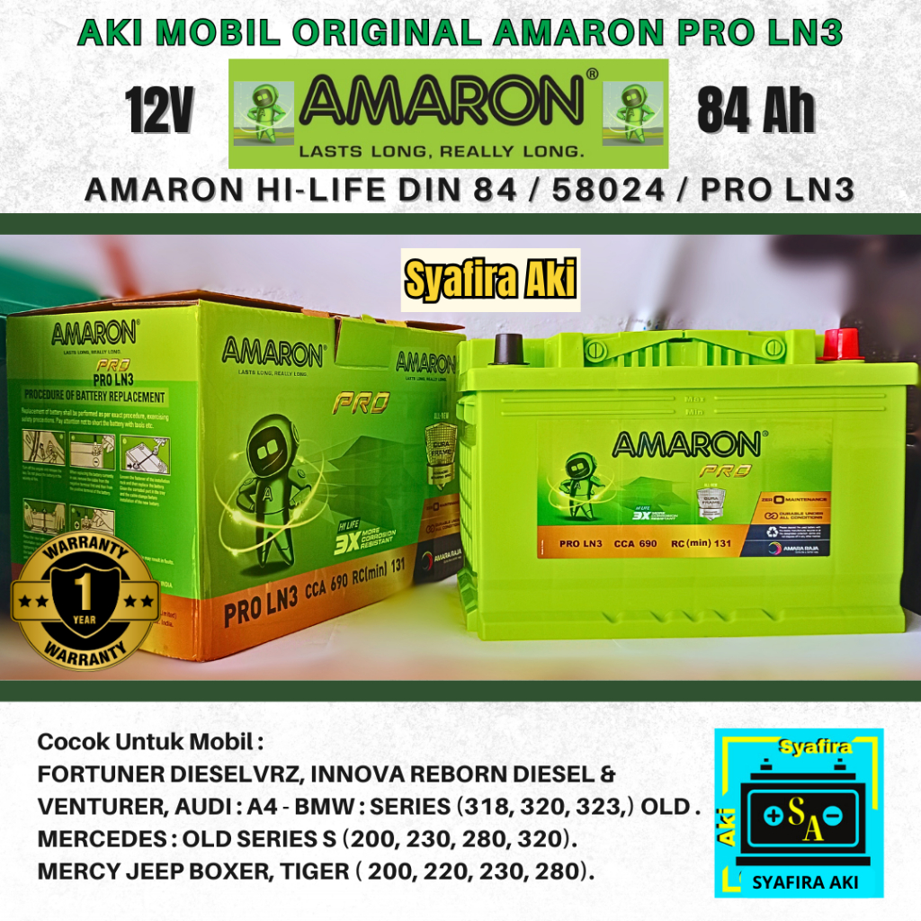 AKI MOBIL FORTUNER DIESEL VRZ, INNOVA VENTURER 58024 / DIN 84 AMARON MF