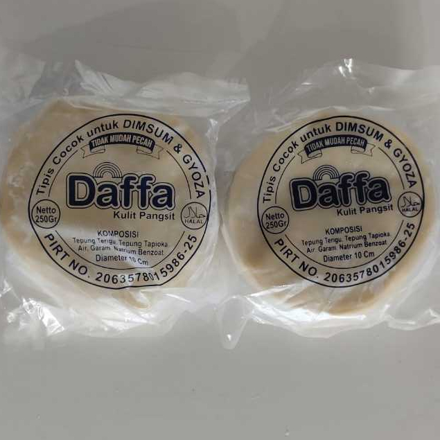 

Daffa Kulit Pangsit Netto 250gram Diameter 10cm Kulit Pangsit Tipis Tidak Mudah Pecah Halal