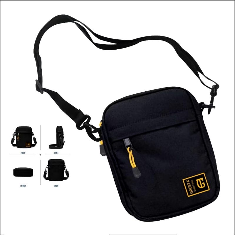 TAS SELEMPANG SLINGBAG PRIA WANITA HITAM POLOS